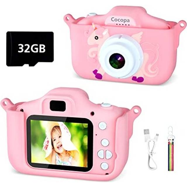 Kids Camera Digital Camera for 3-12 Years Old Girls,1080P HD Video Camera for Kids with 32GB SD Card/2 Inch IPS Screen, Birthday Christmas Toy Gifts