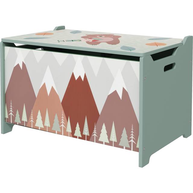 ZONEKIZ Toy Box - Kids Toy Chest with Lid - Safety Hinge - Green | TJ Hughes Grey
