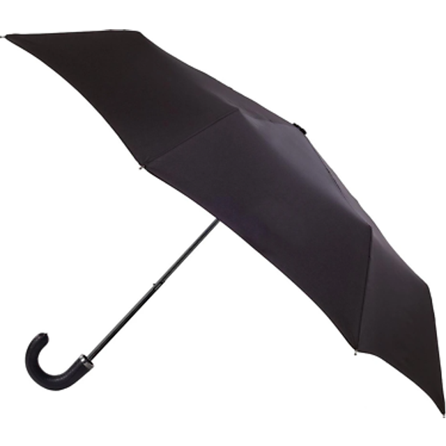 totes® Manual Leatherette Crook Umbrella Black / 3 Section