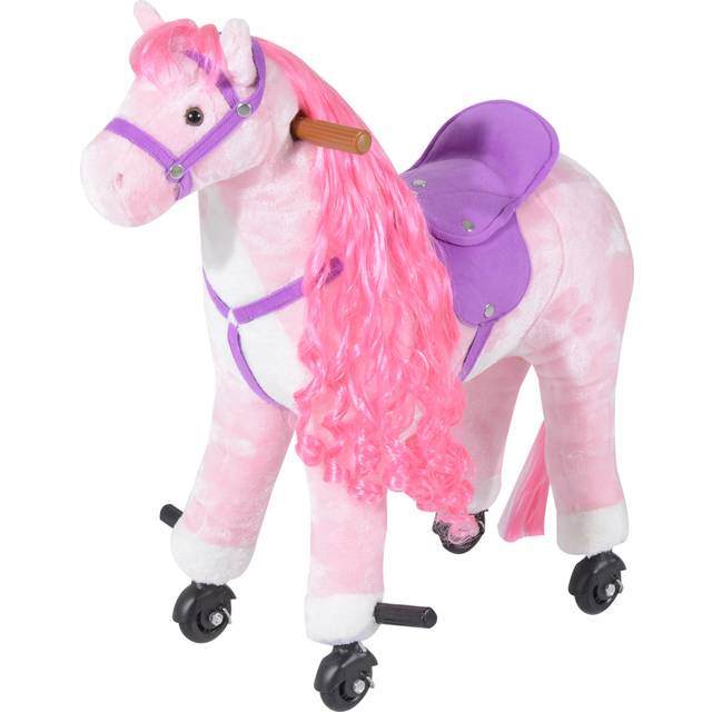 HOMCOM Children's Walking Horse W/Sound-Pink | TJ Hughes Pink