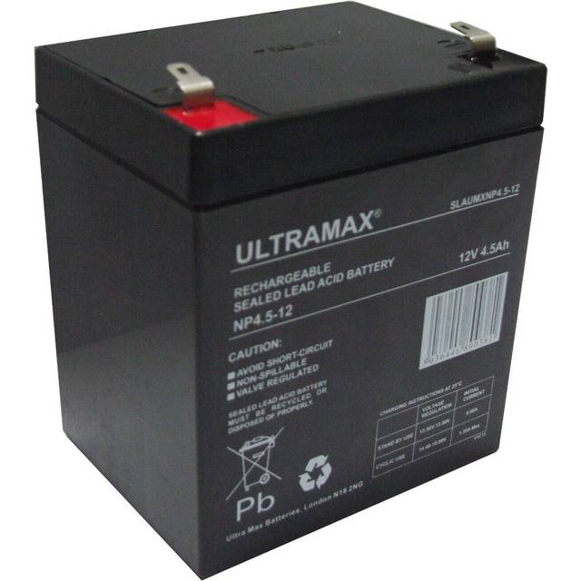 ULTRAMAX NP4.5-12, 12V 4.5AH (as 4Ah & 5Ah) SEALED LEAD ACID