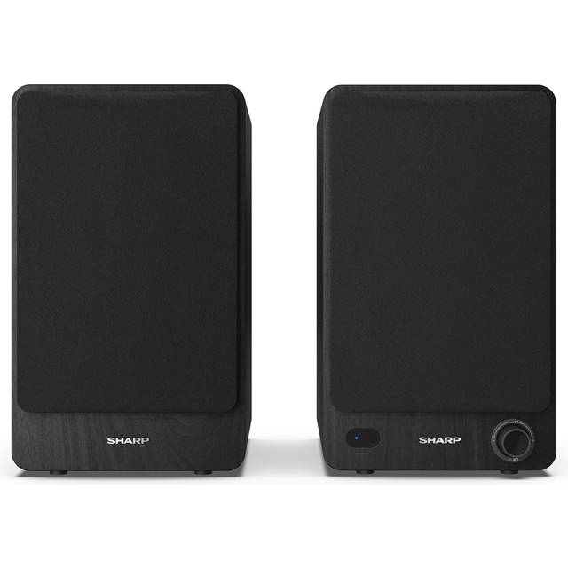 Sharp CP-SS30(BK) 2-Way Active Bookshelf Speakers with Bluetooth Audio Streaming - Black