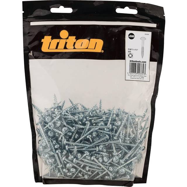 Triton Zinc Pocket-Hole Screws Washer Head Fine P/Hf 7 X 1-1/4" 500pk