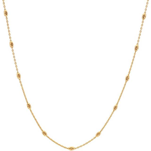 18ct Gold Plated Silver Embrace Oval Cable Chain - 40-45cm CH106