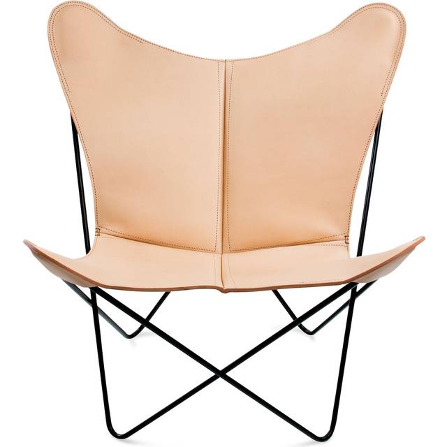 OX DENMARQ - TRIFOLIUM Chair - Fåtölj - Natural Leather / Black Steel - H86 x W78 x D69cm
