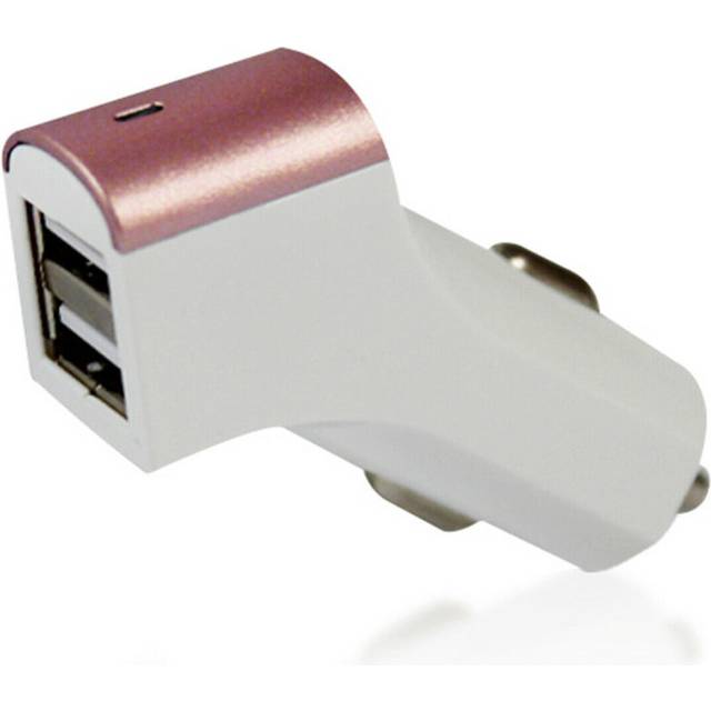 (Rose Gold) FX Factory Powabud Twin Socket USB 2.1A Car Charger