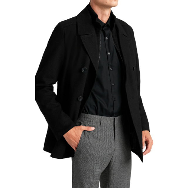 Kenneth cole men's double breasted wool blend peacoat online