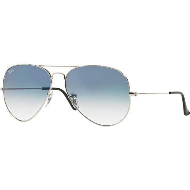 Ray Ban Aviator Gradient Light Blue Gradient Unisex Sunglasses RB3025 003/3F 62 - Silver Tone (Size 62)