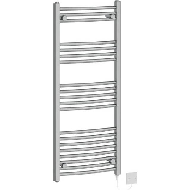 Warmehaus - Curved Chrome Electric Heated Towel Rail Manual 1200x500mm 500W