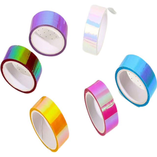 SHEIN 5rolls Laser Decorative Tape Back To School