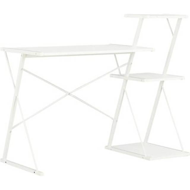 Skrivbord med hylla vit 116x50x93 cm