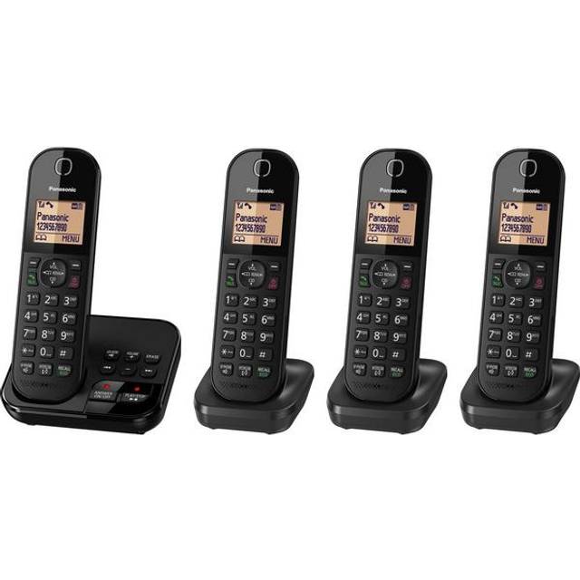 Panasonic KX-TGC264EB Cordless Phone, Four Handsets with Answering Machine