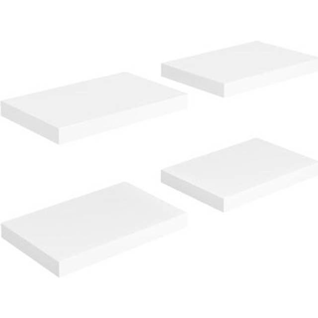 vidaXL Floating Wall Shelves 4 pcs White 40x23x3.8 cm MDF