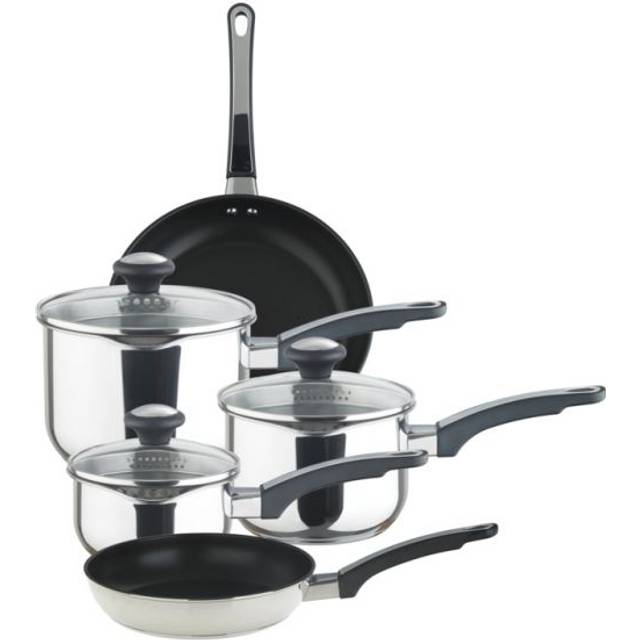 SHEIN Prestige Everyday Pots And Pans Set Non Stick Cookware Straining Pan - Pack Of 5