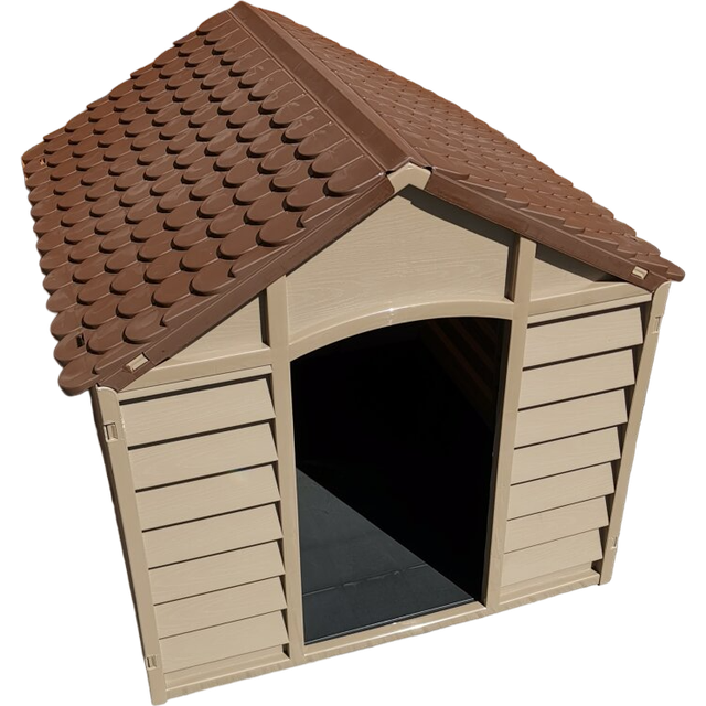 Samuel Alexander Brown Plastic Large Dog Kennel - 86 x 84 x 82cm