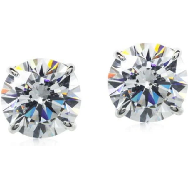 CARAT* LONDON 9ct White Gold Cubic Zirconia Eternal Stud Earrings