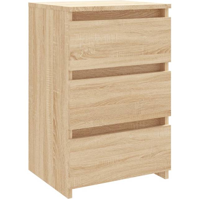 vidaXL Bed Cabinet Sonoma Oak 40x35x62.5 cm Engineered Wood - Brown