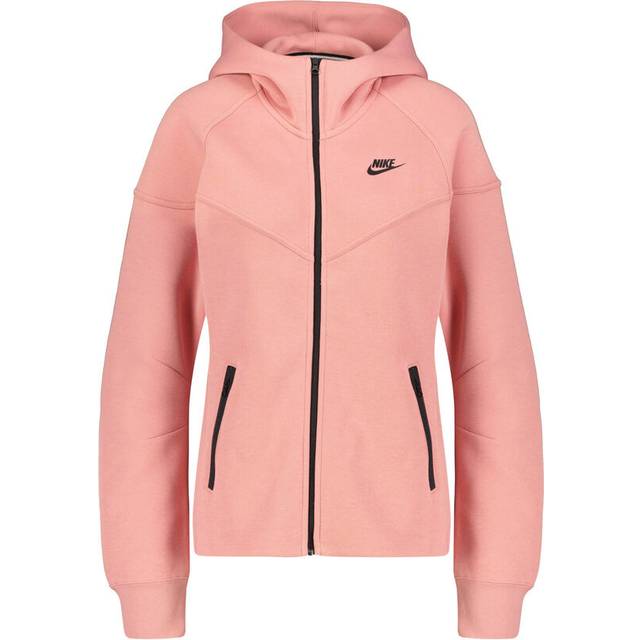 Nike FB8338-618W NSW TCH FLC WR FZ HDY Dam Lång Tröja Stardust/Svart Storlek XL