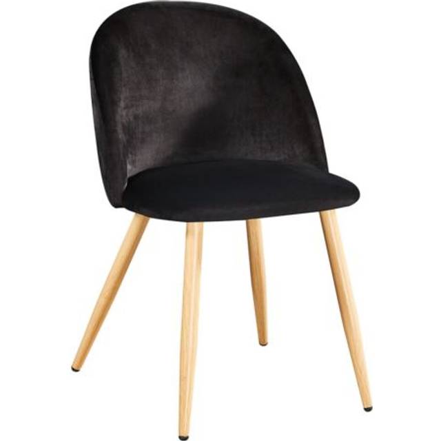 LPD Venice Set of 2 Black Velvet Dining Chairs