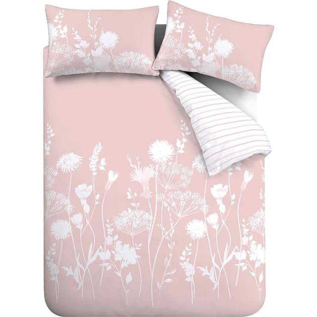 Catherine Lansfield Meadowsweet Floral Blush Duvet Cover & Pillowcase Set