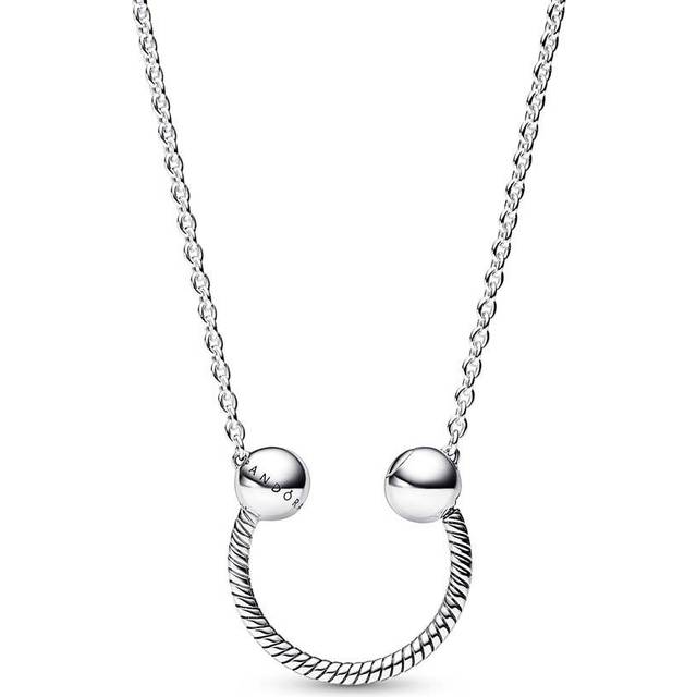 Pandora Moments Silver Horseshoe Pendant Necklace