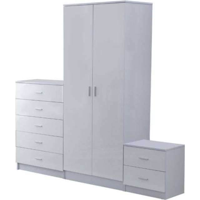 3pc Homcom Bedroom Furniture Set | wardrobe, chest of drawers & nightstand