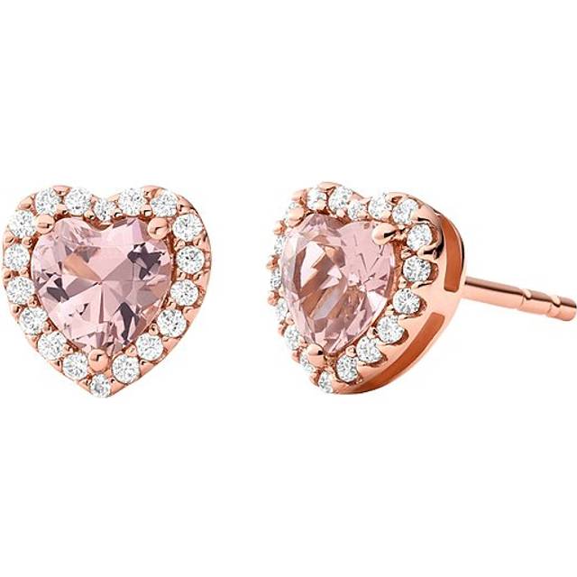 Michael Kors 14K Rose Gold-Plated Heart-Cut Stud Earrings MKC1519A2791