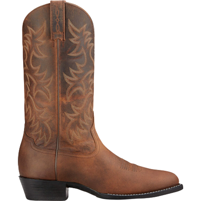 Leather western boots Ariat Heritage R Toe - Marron
