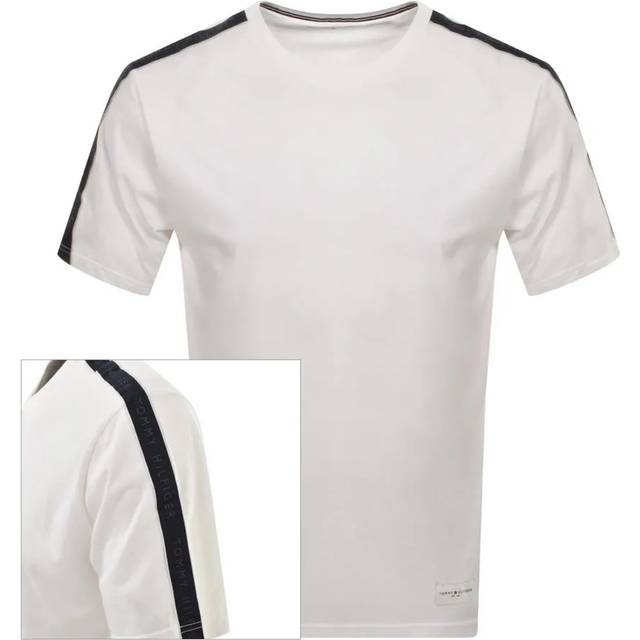 Tommy Hilfiger herr kortärmad t-shirt logotyp, Vit (Ecru), M