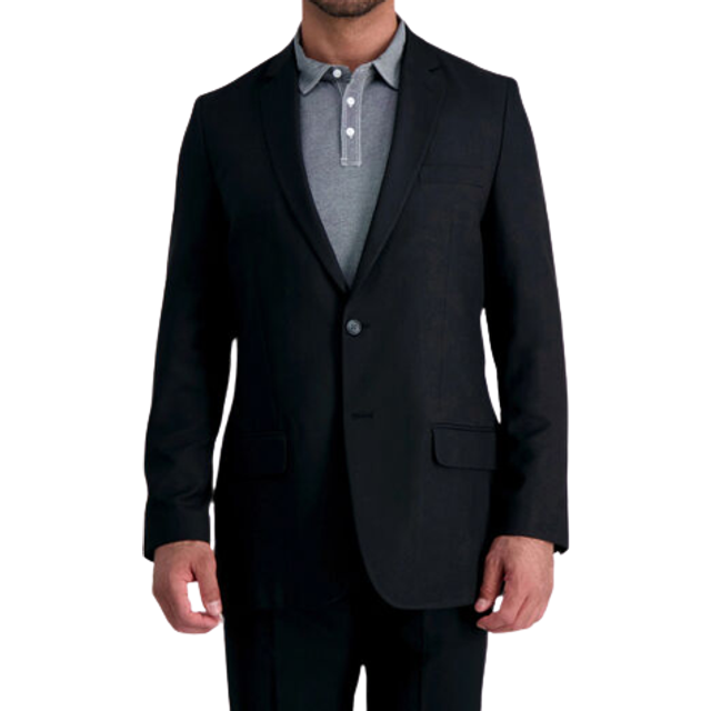 Haggar Men's Smart Wash® Repreve® Slim Fit Suit Jacket Black Solid - Size: 42 Long