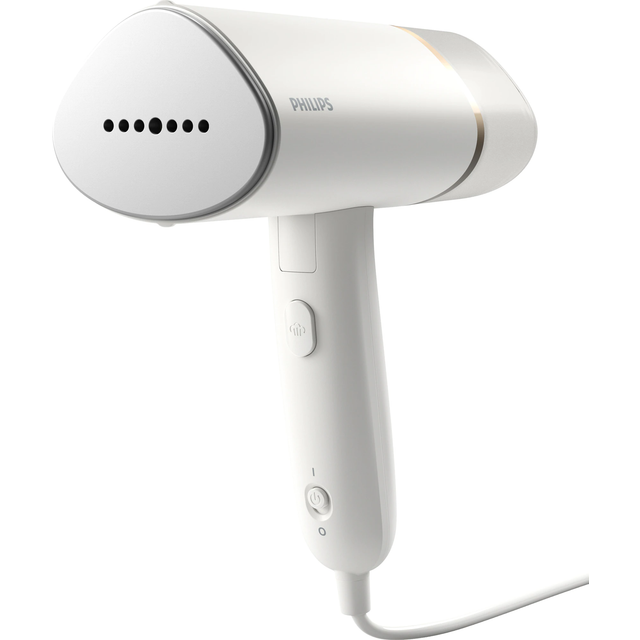 Philips 3000 Series Hanhållen Steamer, 1000 W, 20 g/min Ånga, Löstagbar 120 ml Vattenbehållare, Kompakt + Hopfällbar, Uppvärmd Platta, Vit (STH3020/10)
