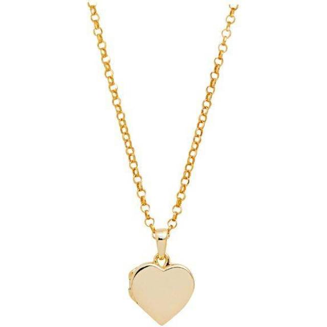 Simply Silver Sterling Silver Gold Heart Locket Necklace - Personalised By Engraving