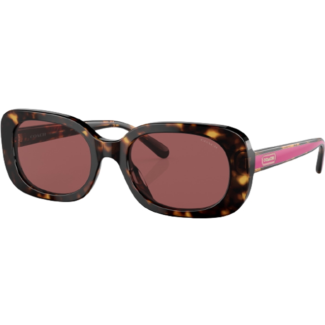 Coach Rectangle Womens Dark Tortoise Violet HC8358U - Brown - One Size