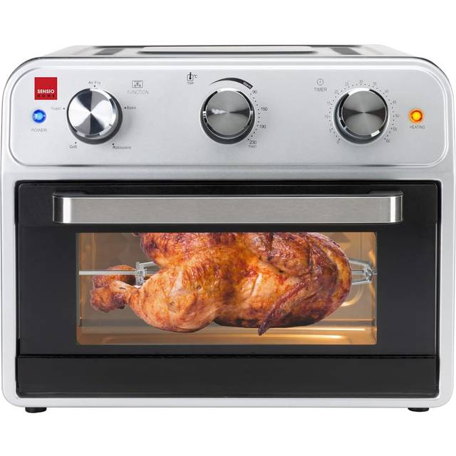 Sensio Home Mega 21L Capacity Air Fryer Oven, Family Size Healthy Cooking, 1800W Multifunctional, Rotisserie Bake Broil Toast Timer, Oil Free Coo