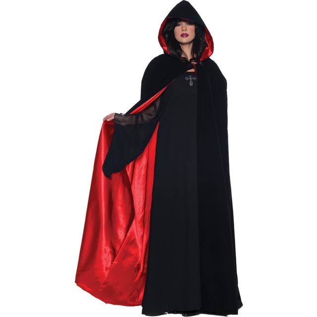 Deluxe Velvet Cape w/ Red Satin Lining - Black&#47;Red (One-Size)