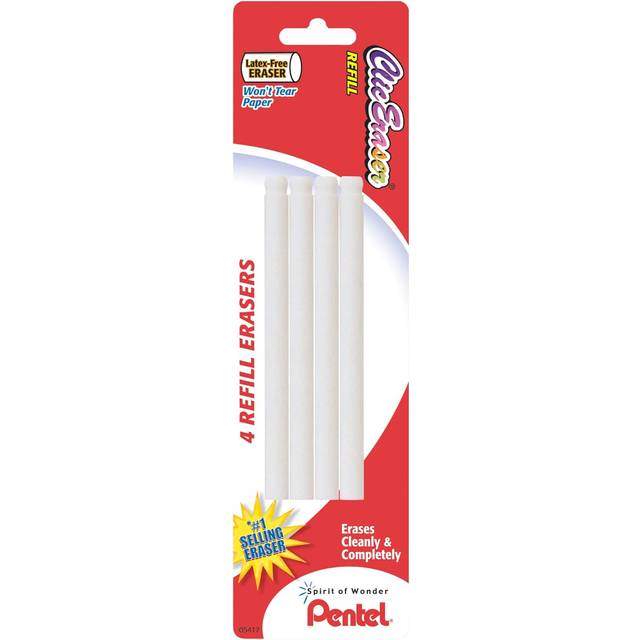 Clic Refill Erasers 4/Pkg-White -ZERBP4K6