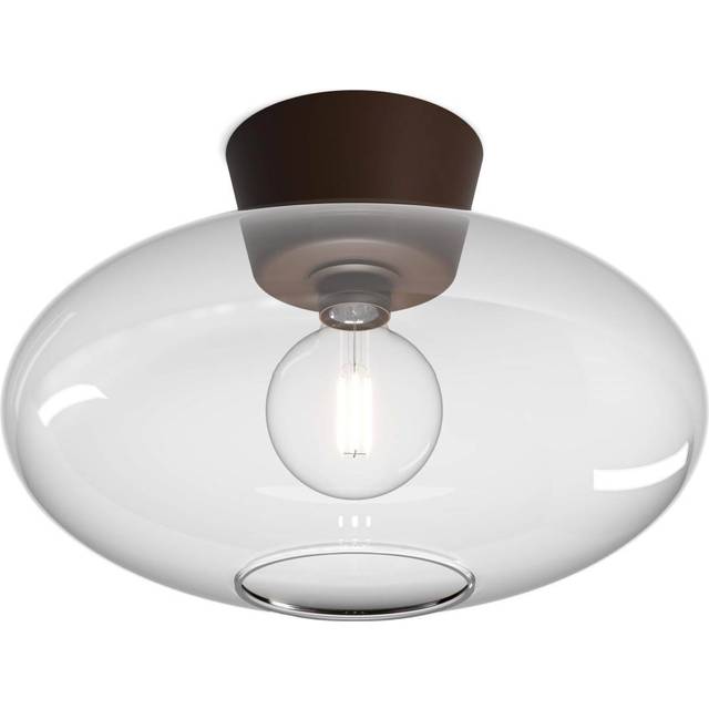 Belid Bullo plafond XL klarglas Ø38 cm Oxid - Brun