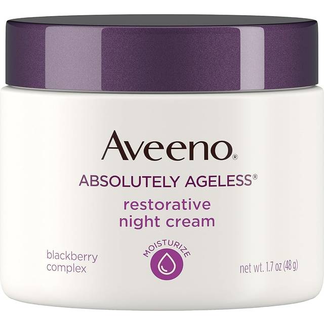 Aveeno Absolutely Ageless Restorative Night Cream Face & Neck Moisturizer with Antioxidant-Rich Blackberry Complex  Vitamin C & E  Hypoallergenic  Non