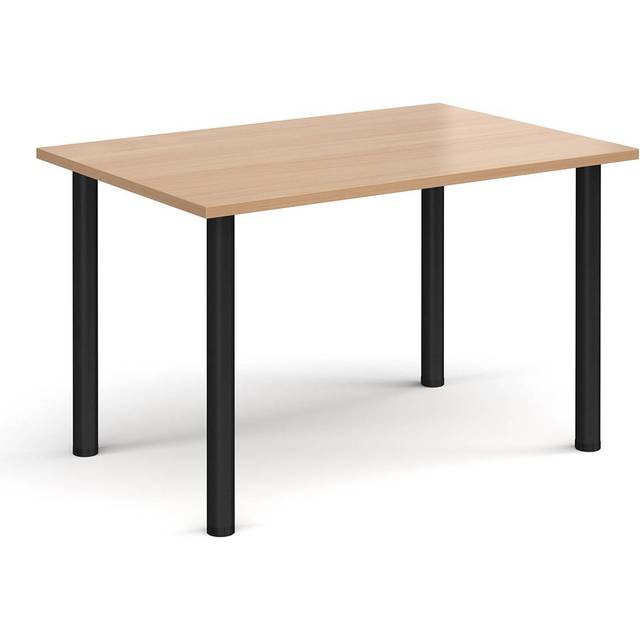 Rectangular Black Radial Leg Meeting Table 1200mm x 800mm – Oak