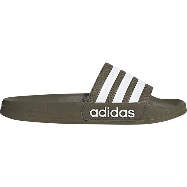 adidas Unisex Adilette Shower Slides Sandal  Olive Strata/White/Olive Strata  18 US Men