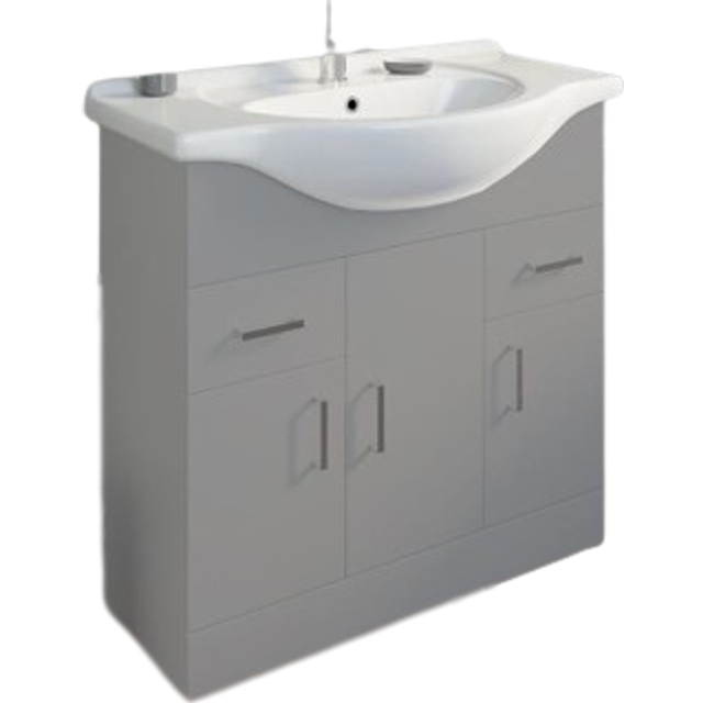 Bathroom WC Basin 850mm Compact Sink Single Tap Hole White BASIN ONLY