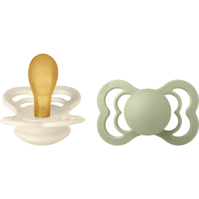 Bibs Supreme Napp - 2-Pack - strl. 2 - naturgummi - Woodchuck/Blush
