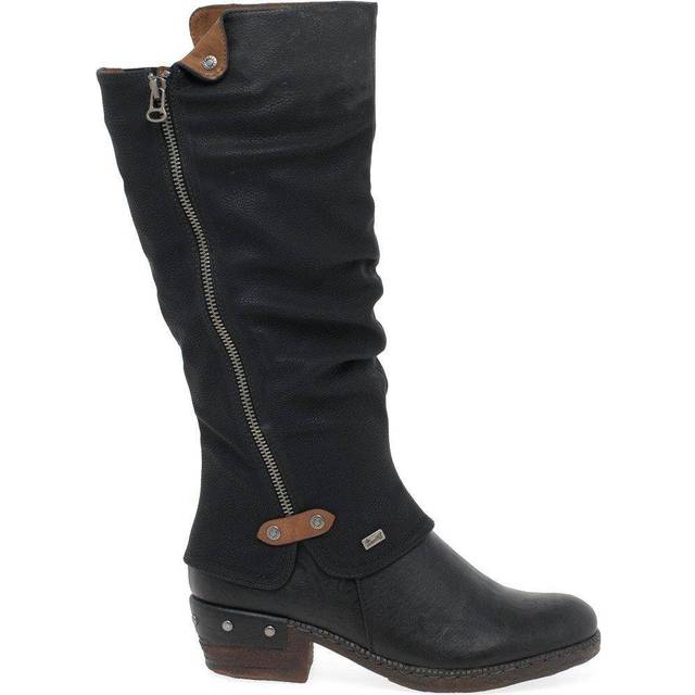 Rieker Sierra Womens Knee High Boots Colour: Black, Size: 5/38