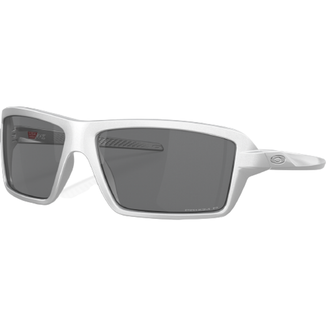 Oakley Man OO9129 CABLES 912912 Sunglasses Plastic Silver Black Squared Polarized Prizm