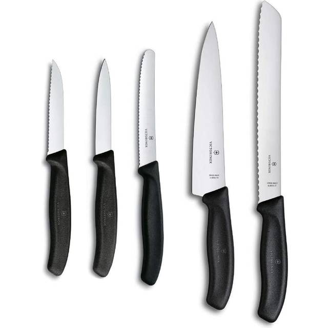 Victorinox Swiss Classic köksset, 5 delar i presentförpackning, blad i rostfritt stål, tillverkad i Schweiz, svart