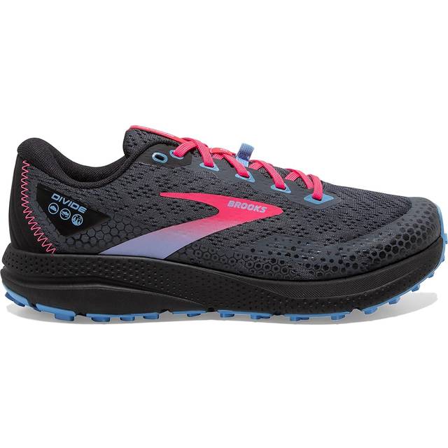 Brooks Divide 3 All Terrain Trail Womens Running Shoes | Running Trainers  | Black / Diva Pink / Blue  | UK Size 7.5