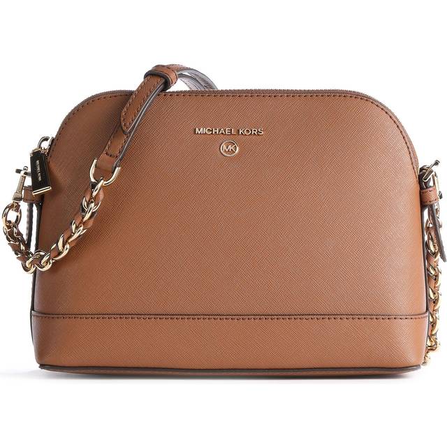 MK Large Saffiano Leather Dome Crossbody Bag - Brown - Michael Kors - ONE SIZE