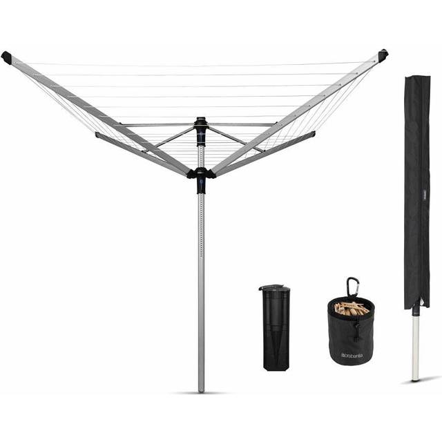 Brabantia Lift-O-Matic Advance 50m 4-Arm Rotary Airer with Cover and Peg Bag