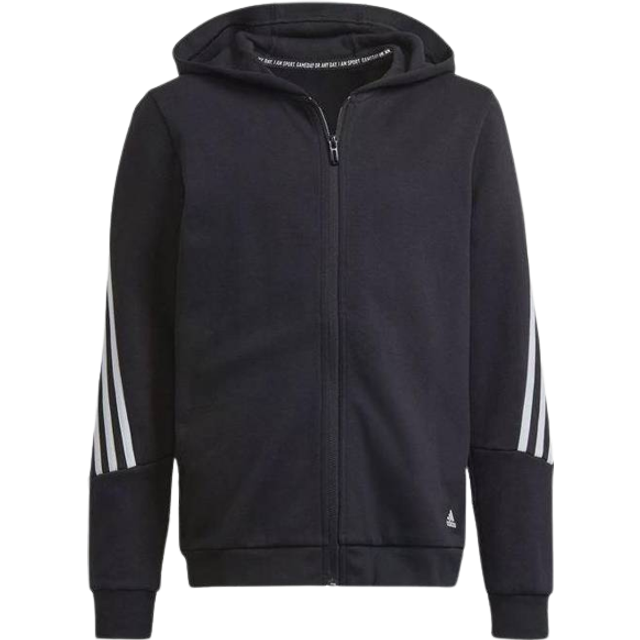 Future Icons 3-Stripes Full-Zip Hoodie - Medium Grey Heather / White