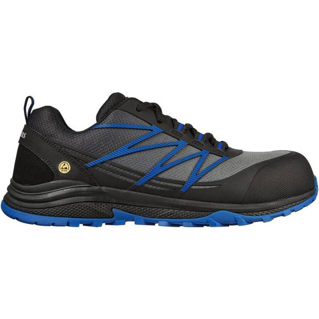 Skechers Puxal ESD Composite Safey Toe Shoe, herrsko, Svart blå, 45 EU